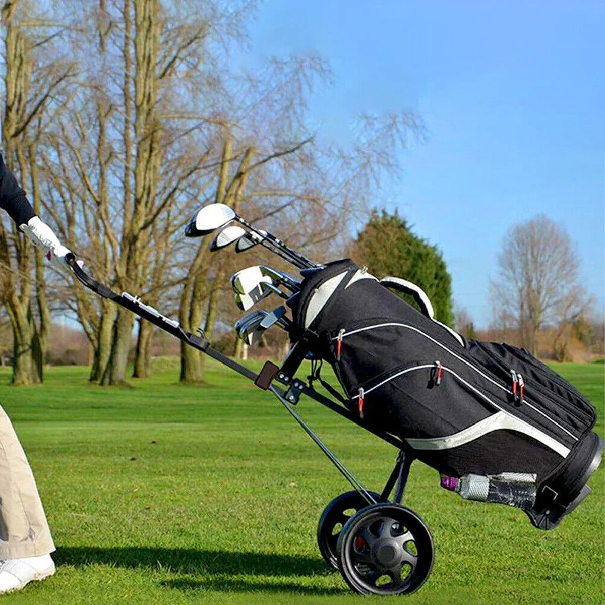 New Foldable Aluminum Golf Push Pull Trolley Cart Lightweight Buggy for Easy Transport