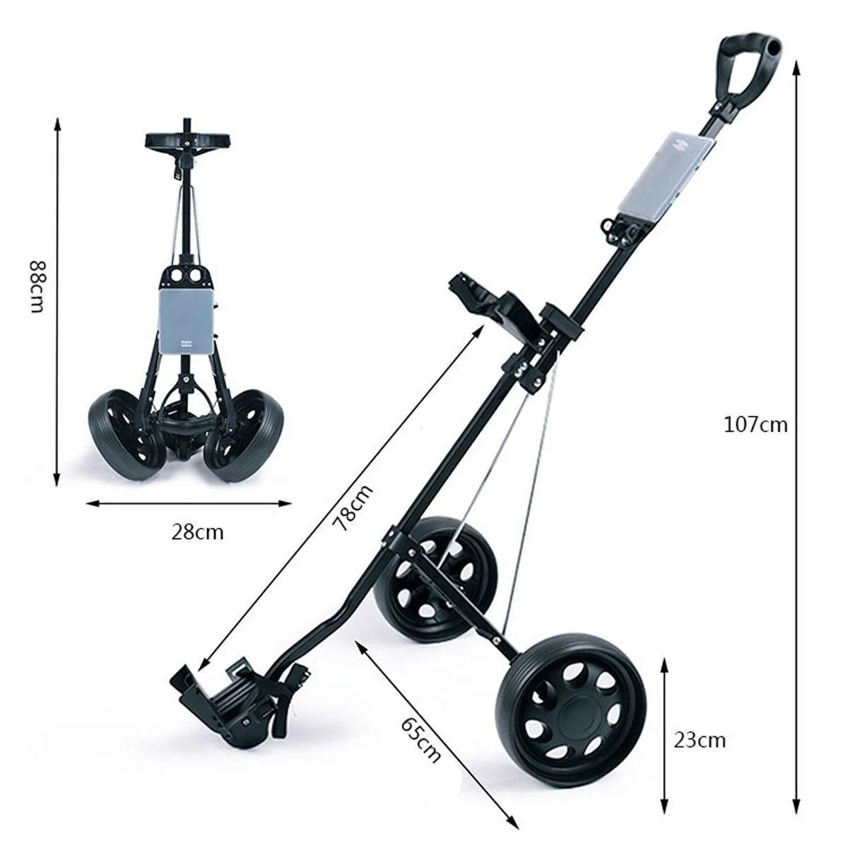 New Foldable Aluminum Golf Push Pull Trolley Cart Lightweight Buggy for Easy Transport