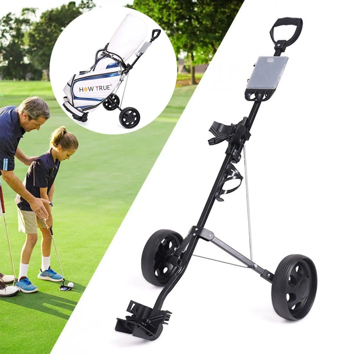 New Foldable Aluminum Golf Push Pull Trolley Cart Lightweight Buggy for Easy Transport