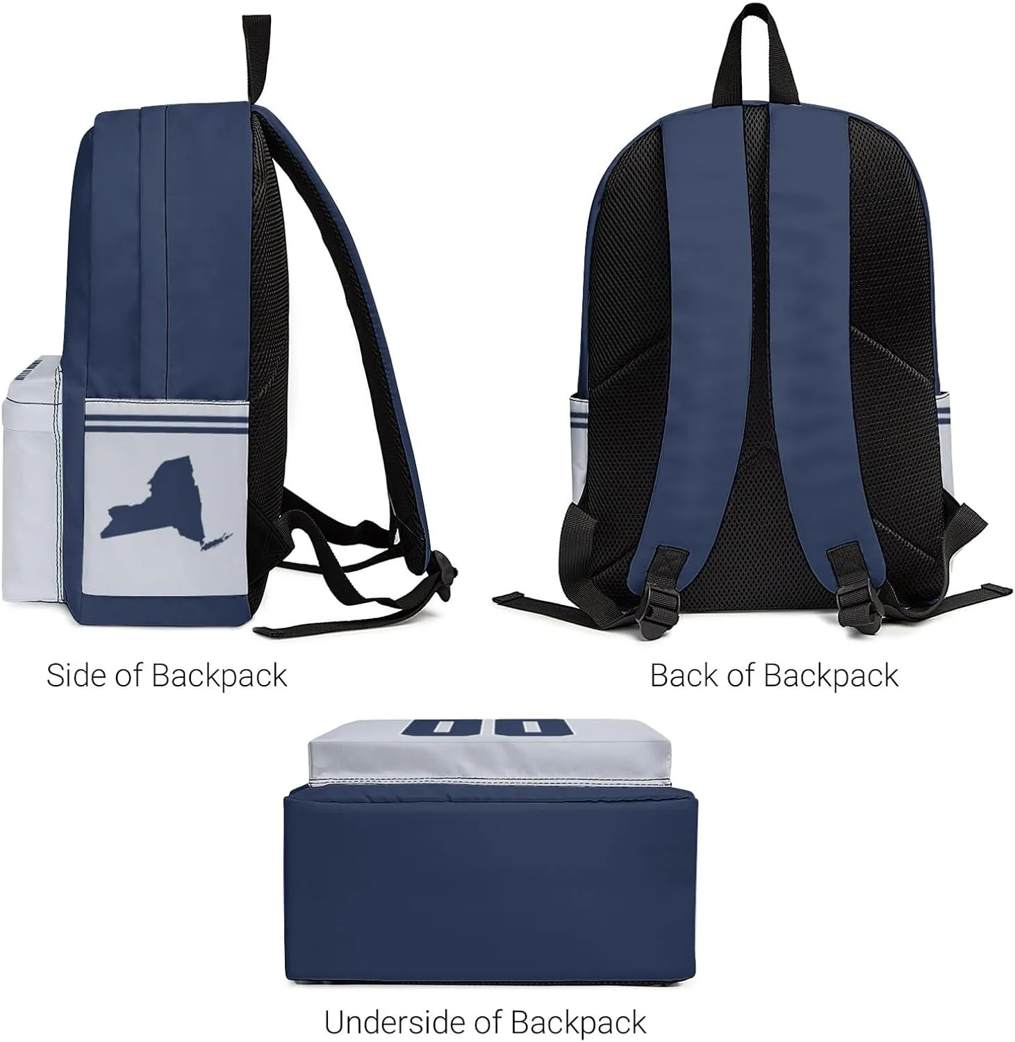 New York Backpack Custom Name Number Travel Laptop Work Shoulder Bag Personalized Daypack Fans Gift for Men Women Boy Girl