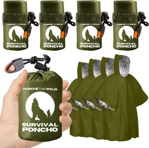 Next-Gen 4-Pack Emergency Rain Ponchos with ThermoShield™ Liner – Engineered for Extreme Weather Protection, Featuring Ultra-Durable Waterproof Material and Integrated Safety Whistle