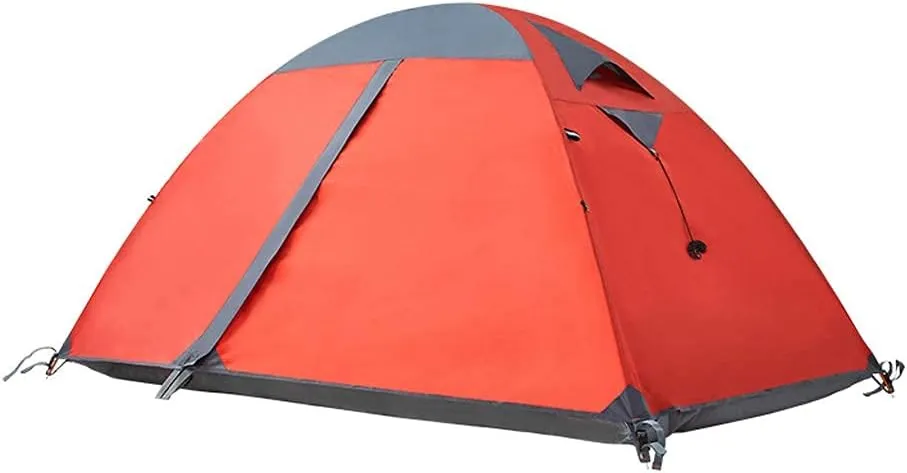 NIEH 3-4 Person Automatic Tent with Porch Camping Pop Up Tent with 2 Door and 2 Windows Double Layer Instant Family Tent for Camping Outdoor Hiking, Easy Set Up
