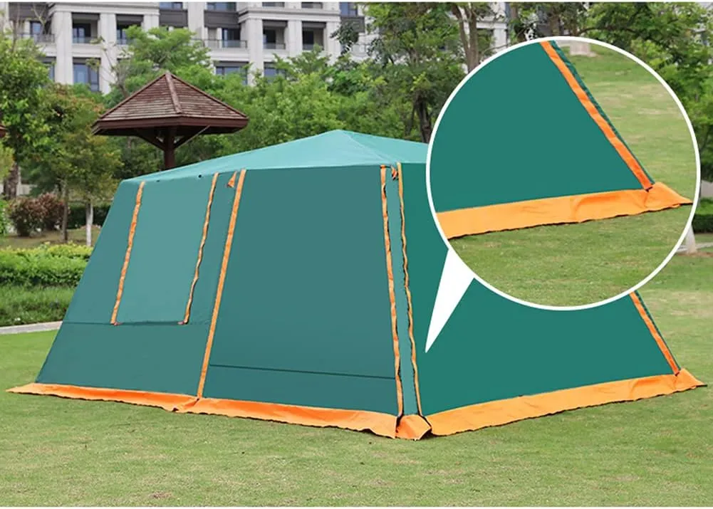 NIEH Dome Tent with Porch Automatic Pop Up Tent Sun Shelter Easy Set Up Double Layer Family Camping Tents with Carrying Bag for Outdoor Camping, Fishing, BBQ, 5