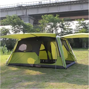 NIEH Family Tents Camping Tent 8 Person, Double Layer Tent- Ultra Large Waterproof Dome Tent with Porch, Easy to Set Up, Instant Tent with Sun Shelter