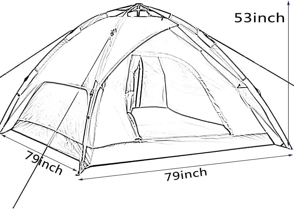 NIEH Tent,Camping Family Waterproof Camping Tent,Outdoor Double Layer Ventilation 3-4 People Orange