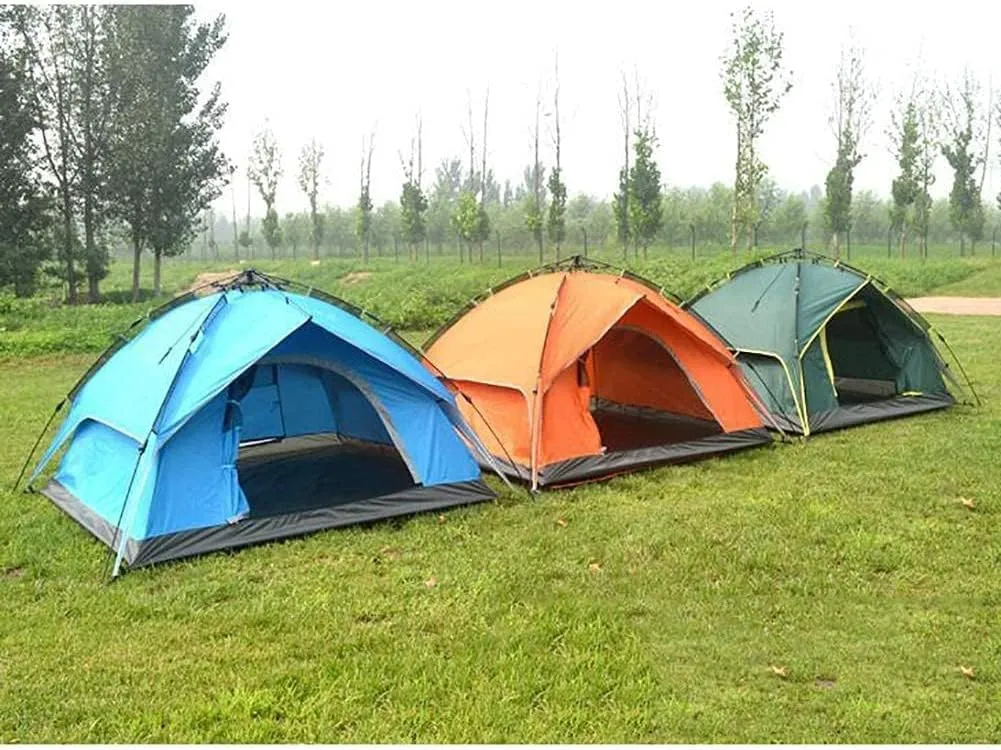 NIEH Tent,Camping Family Waterproof Camping Tent,Outdoor Double Layer Ventilation 3-4 People Orange