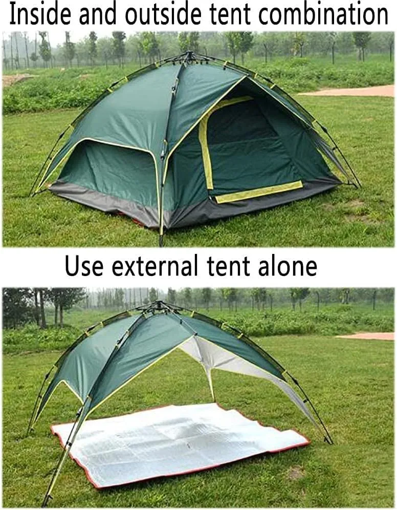 NIEH Tent,Camping Family Waterproof Camping Tent,Outdoor Double Layer Ventilation 3-4 People Orange