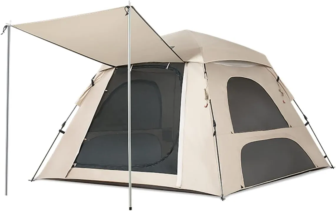 NIEH Tents for Camping 3 Person Pop Up Tent with Layer,Family Tent with Porch and 4 Mesh Windows Folding Beach Tents,Quick to Set Up Hopeful