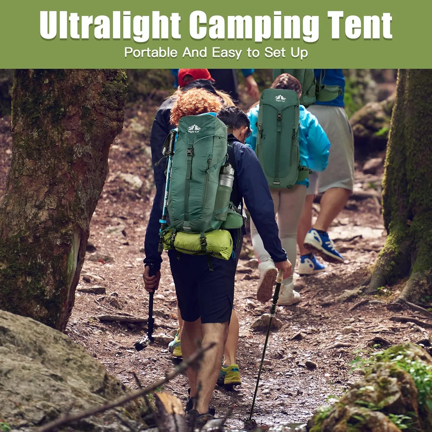 Night Cat Ultralight Tent 1 Person for Professional Backpacker Hiker 2 LBS Only Lanshan Backpacking Bivvy Ground Tent Heavy Rain Waterproof Trekking Pole Not Included