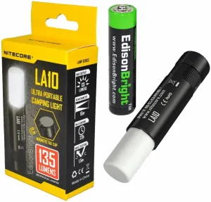 Nitecore LA10 135 Lumen dedicated magnetic base camping light with EdisonBright AA battery