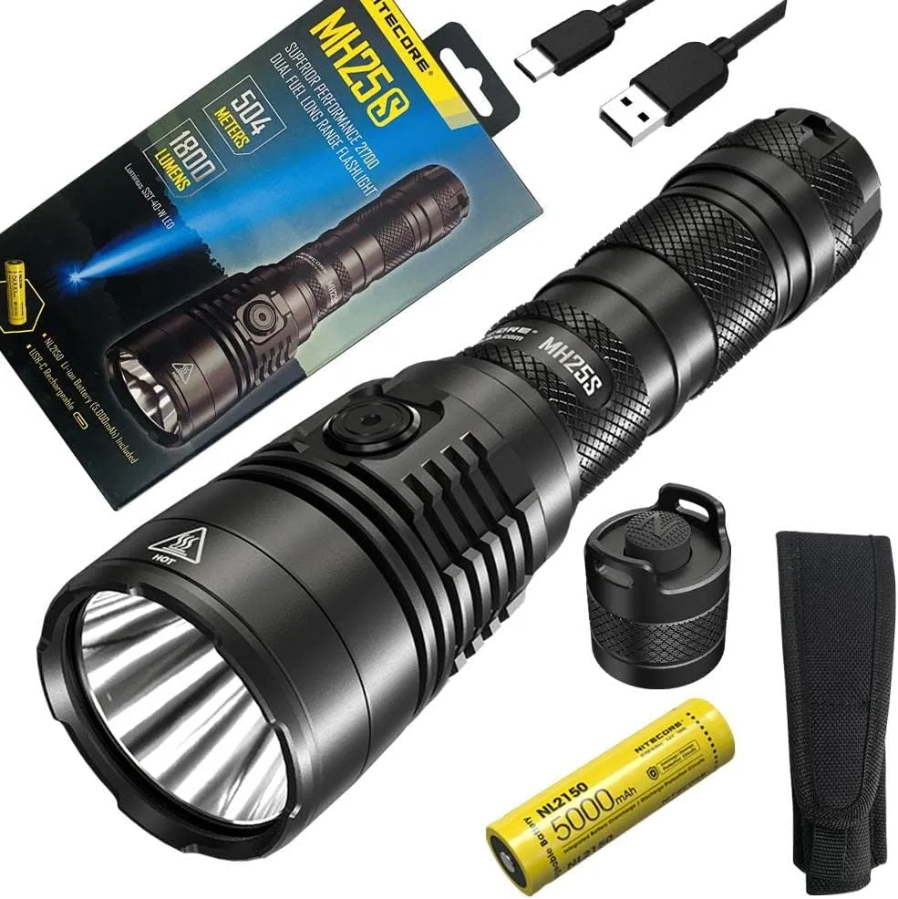 NITECORE MH25S Superior Performance Dual Fuel Long Range Flashlight w/ NTC2 Tailcap Switch