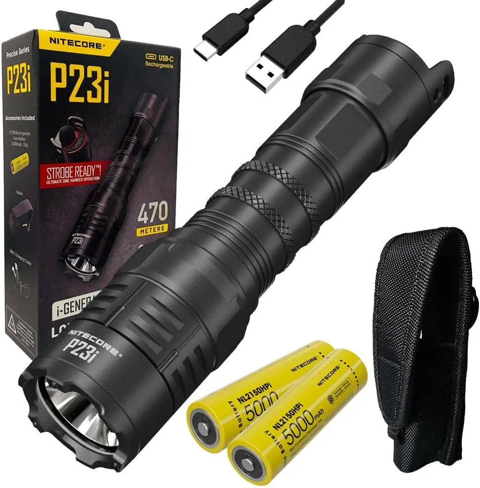 Nitecore P23i Long range Flashlight -3000 lumens w/EXTRA NL2150HPi Battery