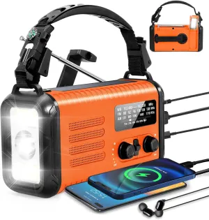 NOAA Weather Radio with AM/FM & Solar Radio, Hand Crank Emergency Radio(Condor 1), 20000MAH Rechargeable Battery Powered, Cell Phone Charging, 3 Modes Flashlight Reading Lamp, SOS Alarm for Emergency