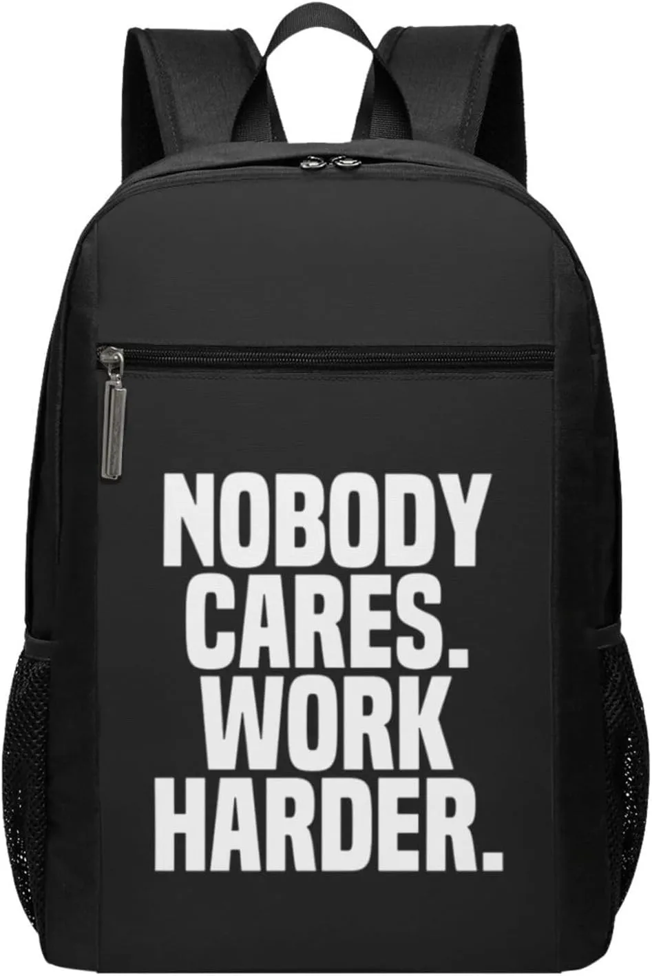 Nobody Cares Work Harder Travel Laptop Backpack, Business Anti Theft Slim Sturdy Laptops Backpacks, College Computer Bag Gift for Men & Women Fits 17 Inch Notebook,Black