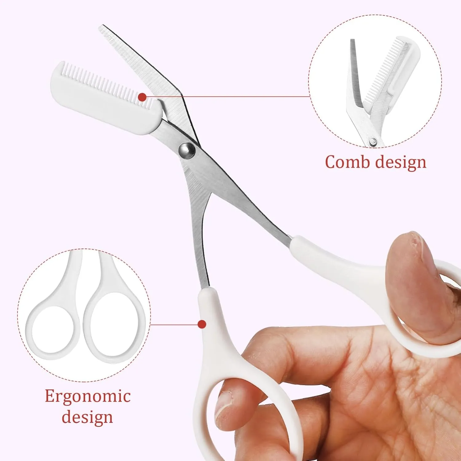 NOLITOY 5 Sets Versatile Eyebrow Grooming Kit Includes Razor Scissors Trimmer Portable for Travel