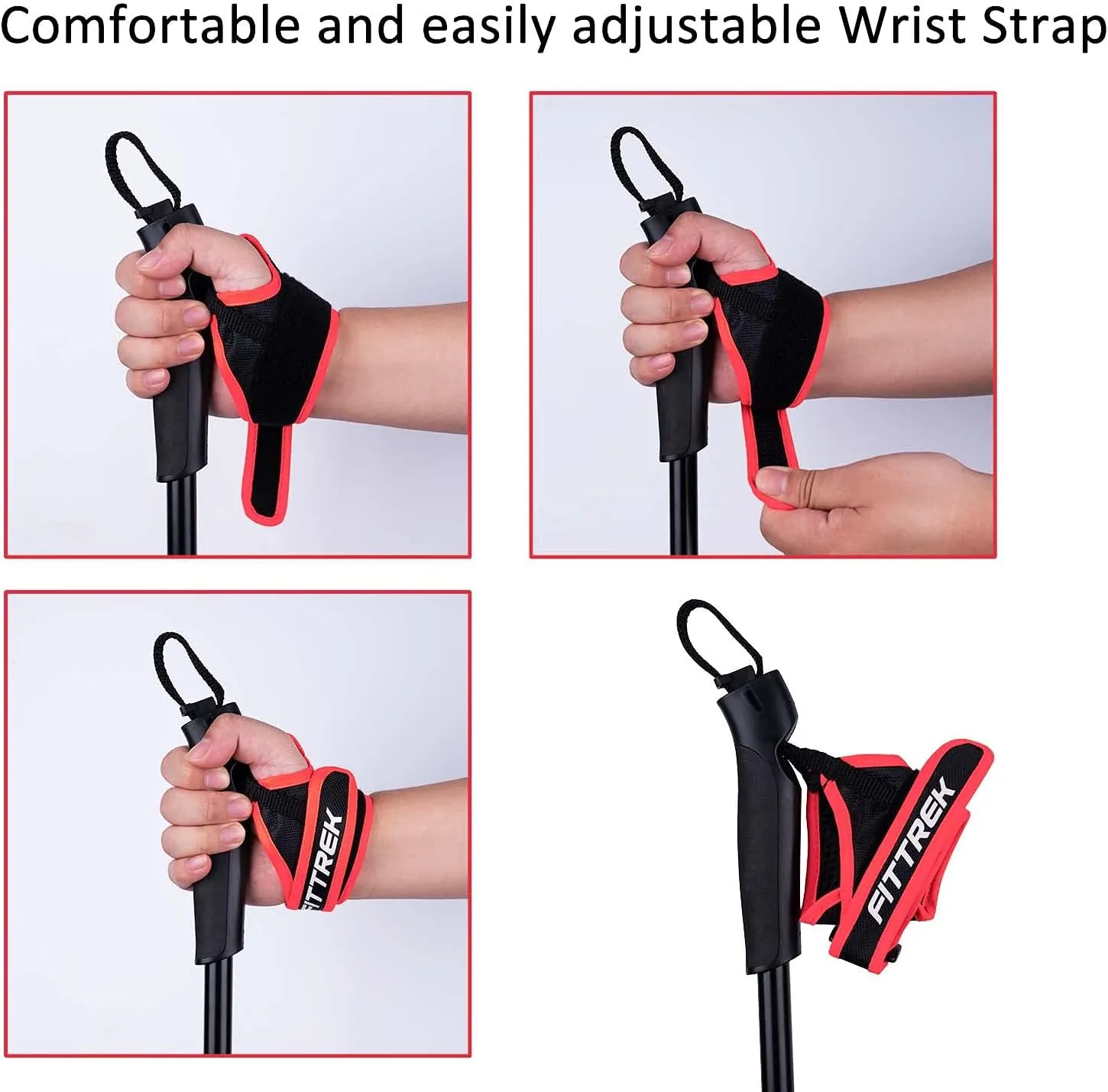 Nordic Walking Poles for Men Women - 2 Pack Aluminum Nordic Walking Sticks - Nordic Poles with Ergonomic Grip Adjustable Ultralight for Hiking, Camping, Trekking, Mountaineering, Backpacking