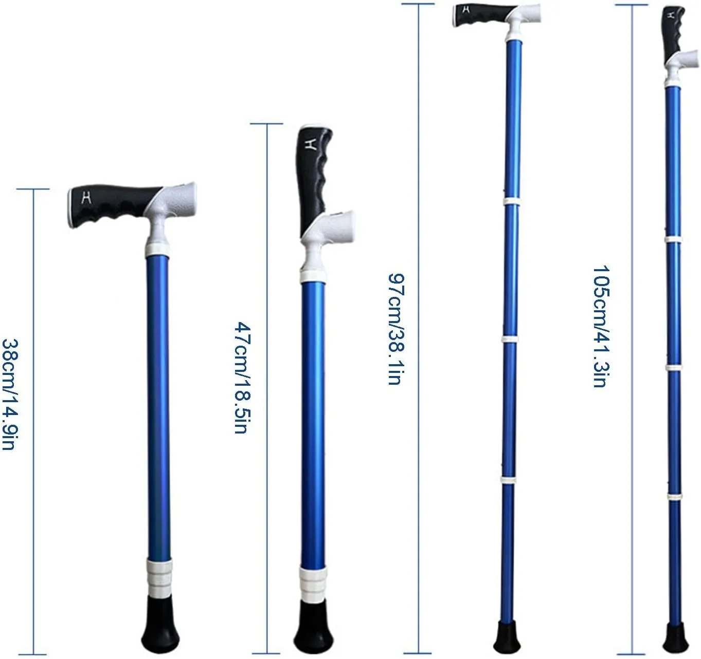 Nordic Walking Sticks Adjustable Trekking Poles Lightweight Walking Poles Women Hiking Poles for Hiking Camping & Backpacking(Blue,38~105cm)