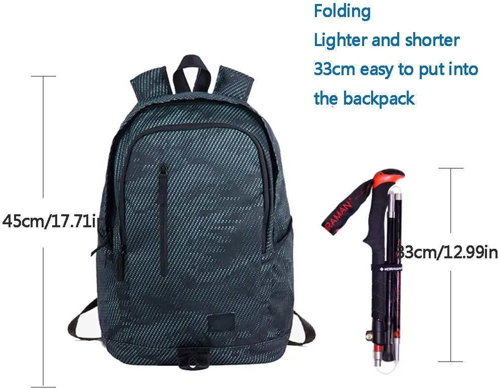 Nordic Walking Trekking Poles - Antishock and Quick Lock System, Telescopic Collapsible Ultralight for Hiking Camping Backpacking Walking