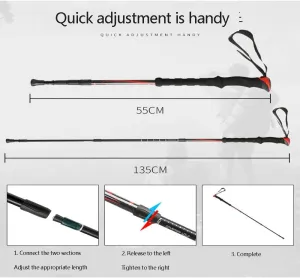 Nordic Walking Trekking Poles with Antishock and Quick Lock System, Telescopic Ultralight for Hiking Camping Mountaining Backpacking Walking Trekking