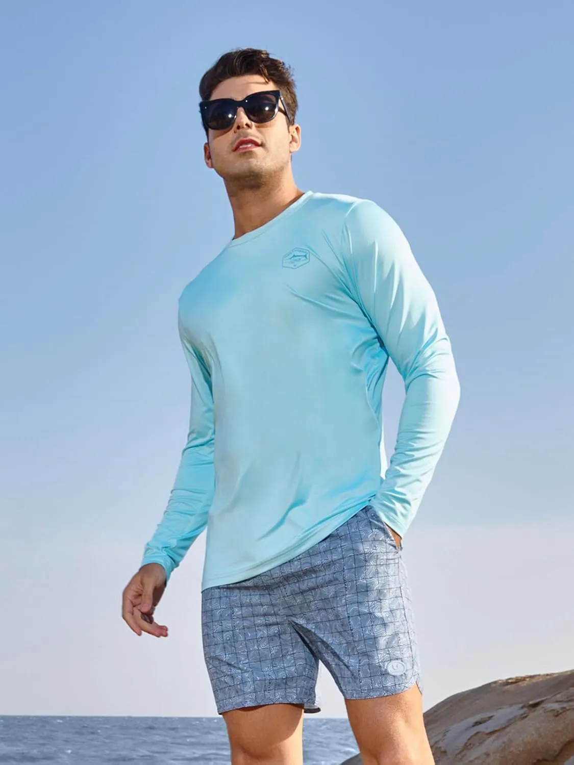 NORTHYARD Men's UPF 50  Sun Protection Shirts Long Sleeve Swim Beach Rash Guard UV Lightweight Quick Dry Fishing SPF T-Shirt