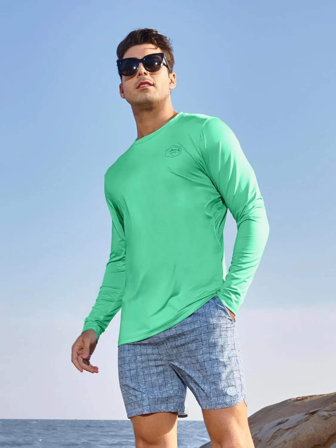 NORTHYARD Men's UPF 50  Sun Protection Shirts Long Sleeve Swim Beach Rash Guard UV Lightweight Quick Dry Fishing SPF T-Shirt