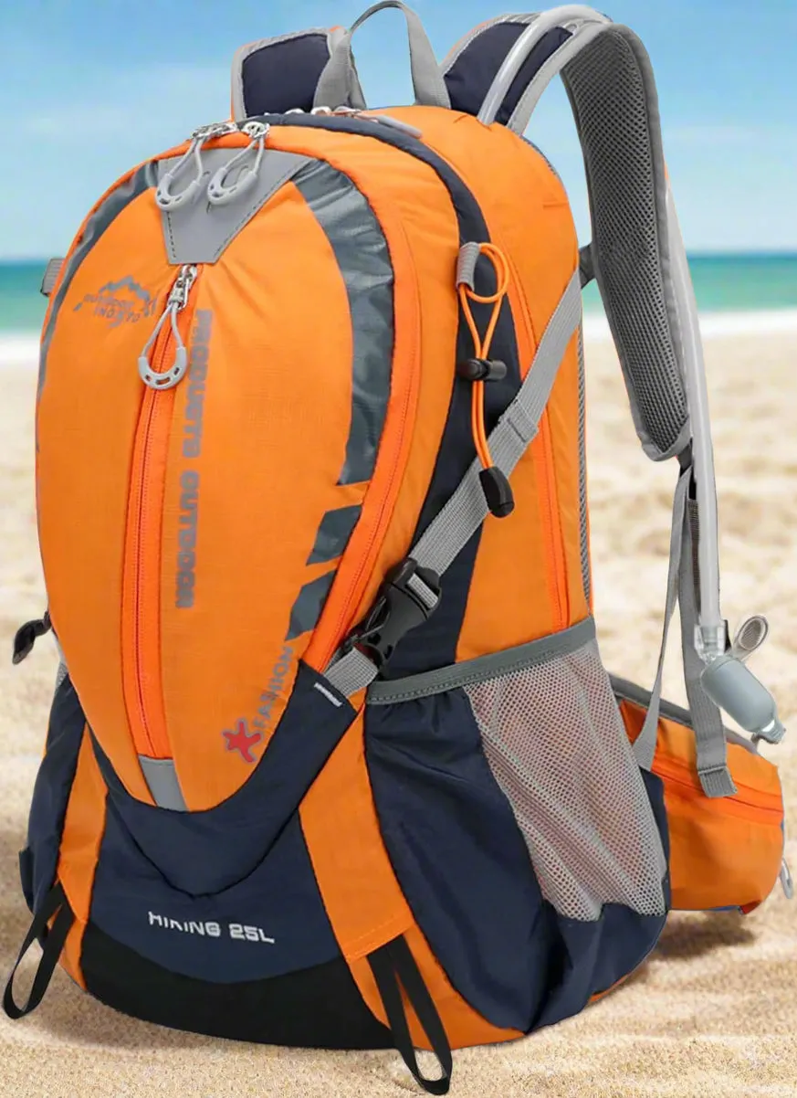 NOXTO 25L Hydration Daypack - Compact Hiking Backpack with 2L Water Bladder and Rain Cover for Travel, Cycling, and Camping