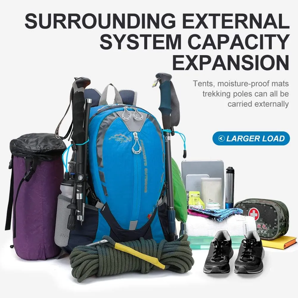 NOXTO 25L Hydration Daypack - Compact Hiking Backpack with 2L Water Bladder and Rain Cover for Travel, Cycling, and Camping