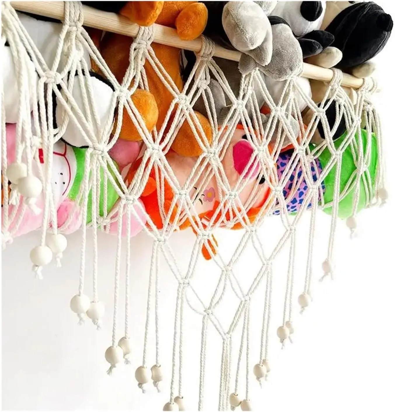 Nylon Parachute Hammock Net Hammock Double Layer Toys Storage Mesh Holder Terrace Hammock(52cmX100cm)