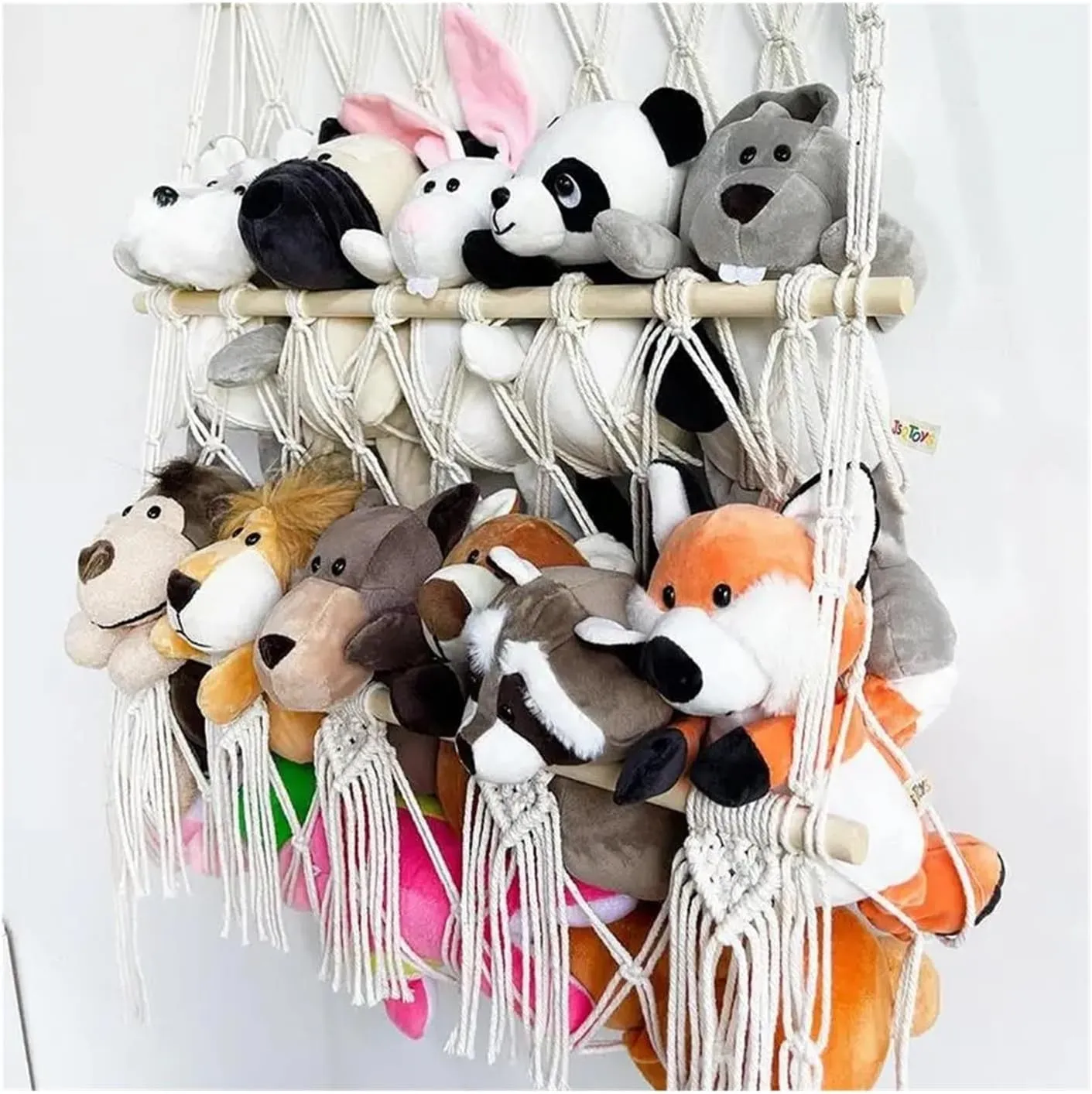 Nylon Parachute Hammock Net Hammock Double Layer Toys Storage Mesh Holder Terrace Hammock(52cmX100cm)