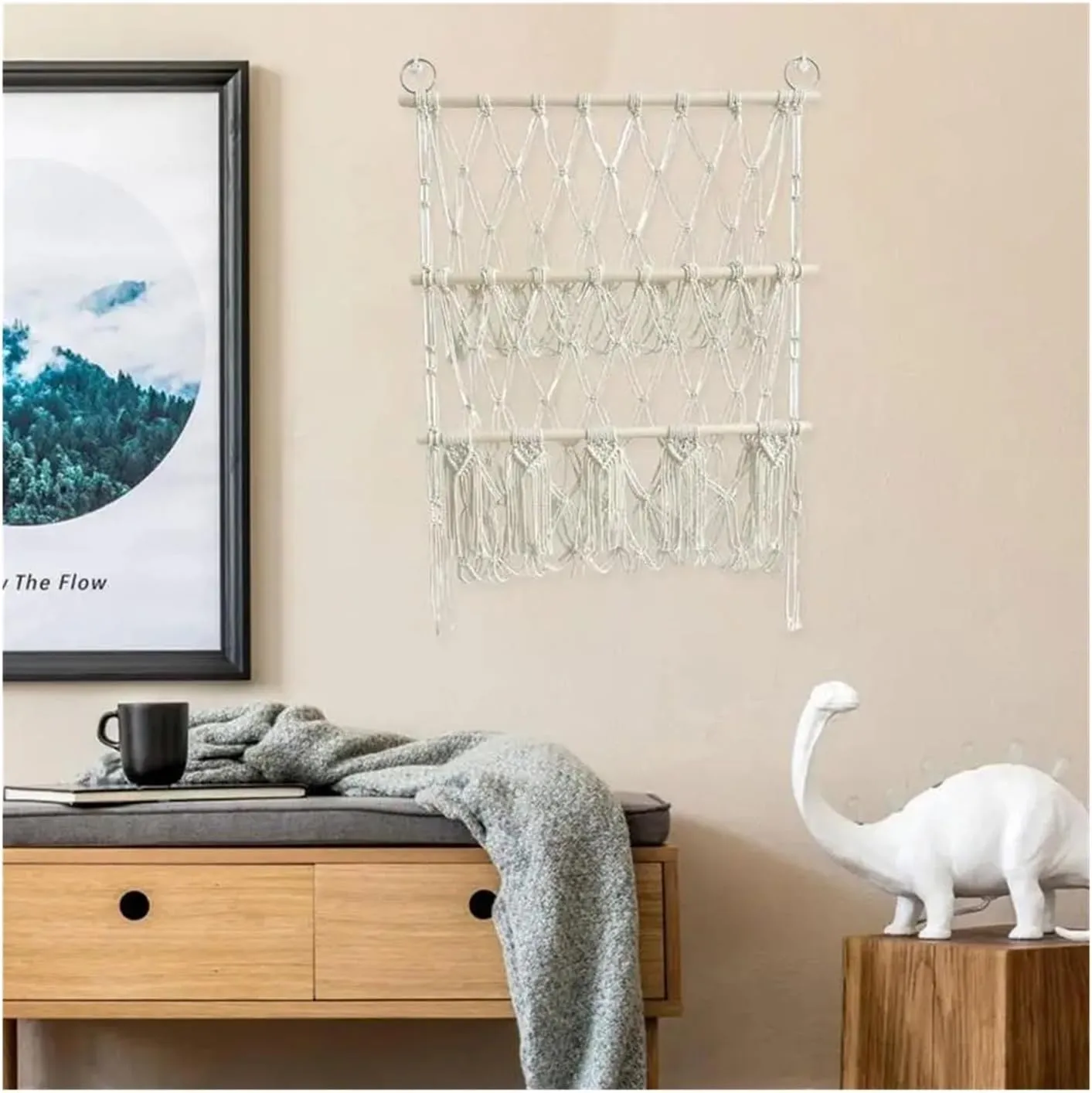 Nylon Parachute Hammock Net Hammock Double Layer Toys Storage Mesh Holder Terrace Hammock(52cmX100cm)