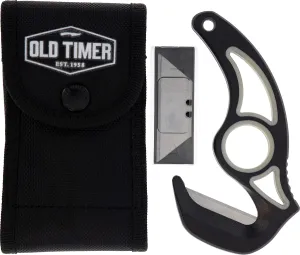 Old Timer Replaceable Blade Gut Hook with Interchangeable Razor Blades, TPE Grip Handle, and Lightweight Construction for Hunting, Skinning, Field Dressing, Meat and Wild Game Processing, and Outdoors