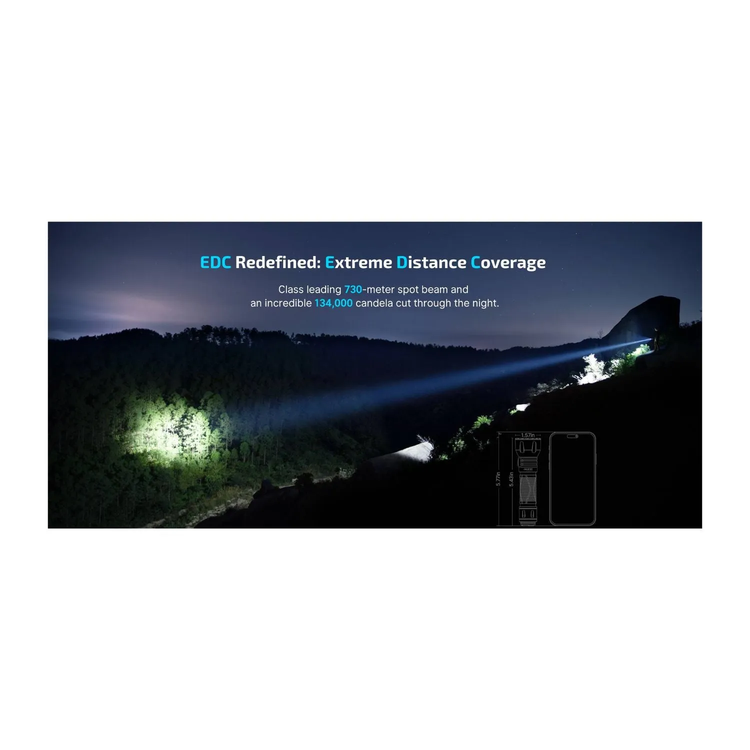 Olight Javelot 1350 Lumens Portable Long Range EDC Torch