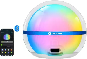 OLIGHT Sphere C Smart Night Light, USB-C Rechargeable, App Control Ambient Lighting, 75 Lumens Stepless Dimming Nightlamp, Portable for Parties, Camping, Reading or Bedrooms (Type-C Cable Excluded)