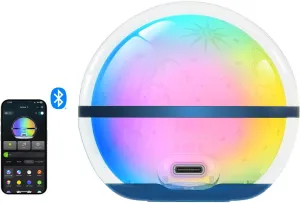 OLIGHT Sphere C Smart Night Light, USB-C Rechargeable, App Control Ambient Lighting, 75 Lumens Stepless Dimming Nightlamp, Portable for Parties, Camping, Reading or Bedrooms (Type-C Cable Excluded)