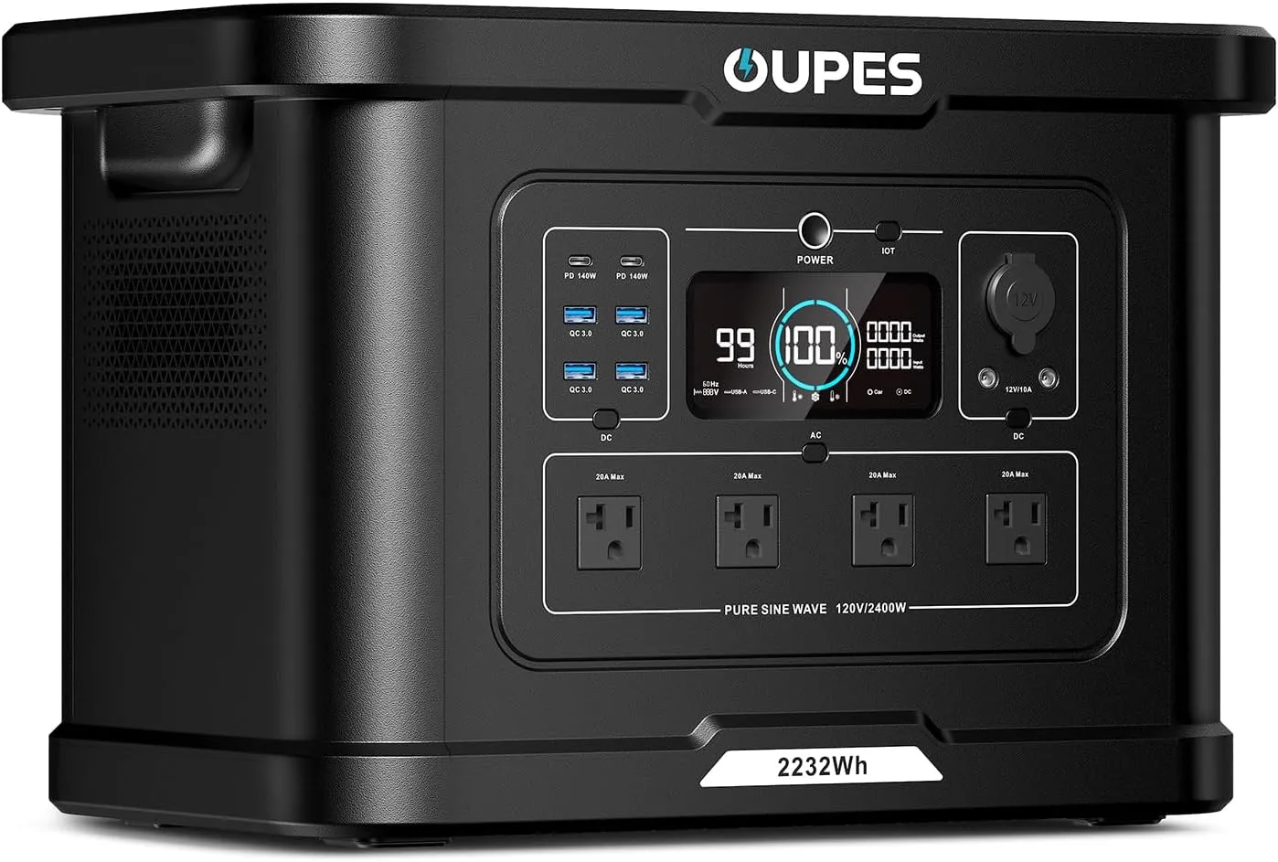 OUPES Exodus 2400 Solar Generator with 240W Panel, 2400W Portable Power Station, 2232Wh LiFePO4 Battery for Camping, Home Backup, Off-Grid Adventures