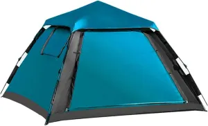 Outdoor Automatic Quick Open Tent Waterproof Camping Tent 3-4 Person Instant Setup Tent,Instant Setup Tent, Sky Blue