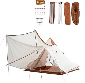 Outdoor Camping Pyramid Tent Double Layers Indian Beach Tent Rainproof Sun Protection Casual Picnic Camping Mongolian Yurt Tent Hiking Shelter