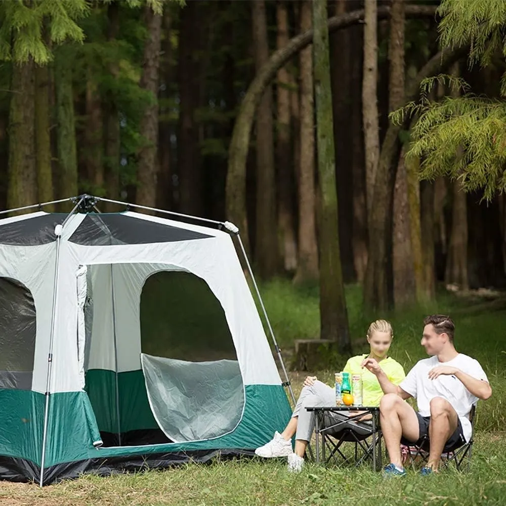 Outdoor Camping Tent 4-6 Person, Double Layer Instant Sun Shelter Waterproof Tarp, Wilderness Survival Mountaineering Cabana,Green