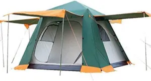 Outdoor Camping Tent 4-6 Person, Double Layer Instant Sun Shelter Waterproof Tarp, Wilderness Survival Mountaineering Cabana,Green