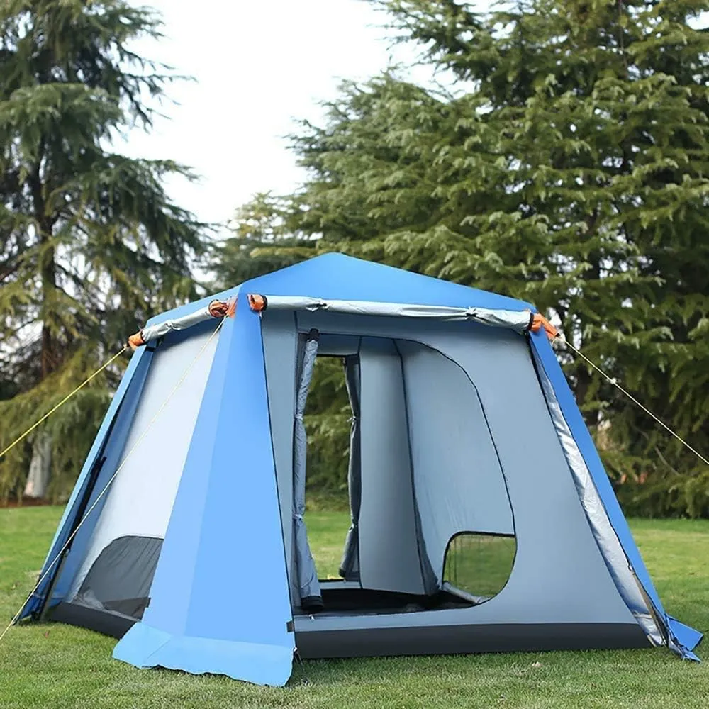 Outdoor Camping Tent 4-6 Person, Double Layer Instant Sun Shelter Waterproof Tarp, Wilderness Survival Mountaineering Cabana,Green
