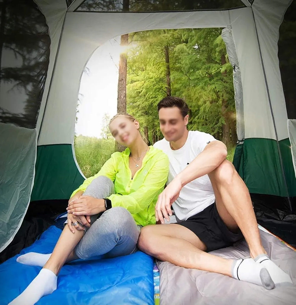 Outdoor Camping Tent 4-6 Person, Double Layer Instant Sun Shelter Waterproof Tarp, Wilderness Survival Mountaineering Cabana,Green