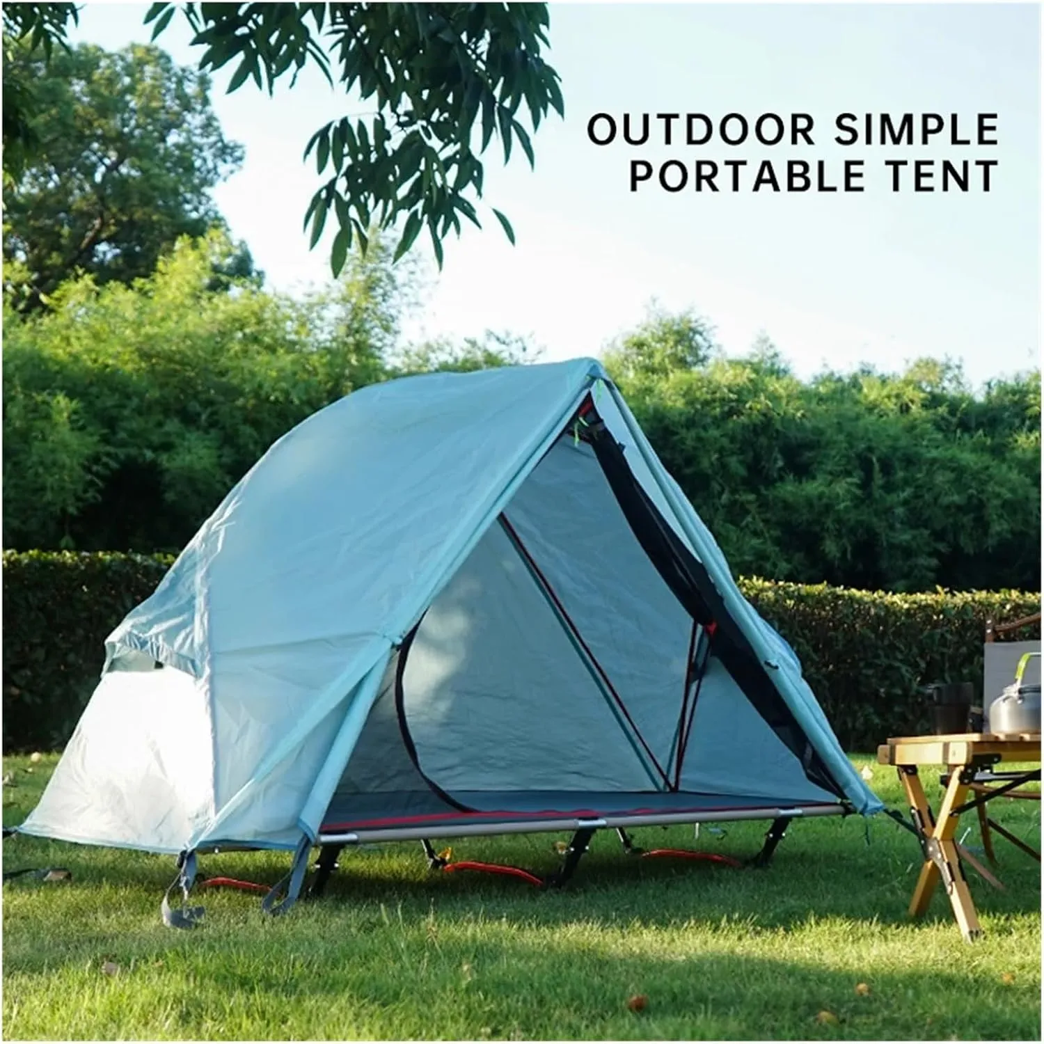 Outdoor Camping Tent, Foldable Bunk Bed Tent, Portable Single Person Marching Bed Tent, Mosquito Proof Beach Tent, Hiking Tent