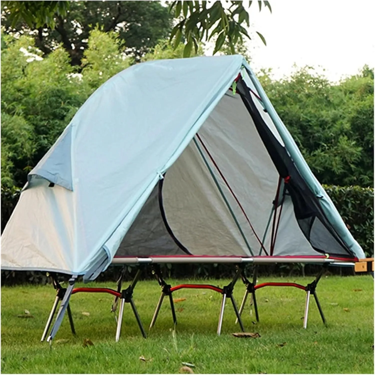 Outdoor Camping Tent, Foldable Bunk Bed Tent, Portable Single Person Marching Bed Tent, Mosquito Proof Beach Tent, Hiking Tent