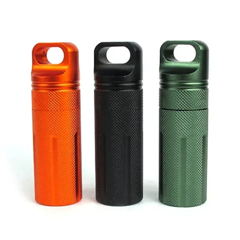 Outdoor CNC Waterproof Emergency First Aid Kits - Aluminum Pill Bottle & Survival EDC Storage Tank