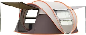 Outdoor Easy Pop Up Tents Compatible with Camping 3-4/5-8 Person Waterproof Automatic Setup Family Tent Travel Hiking Backpacking (Coffee 5 8 Person)