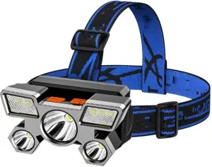 Outdoor high Brightness 5LED Headphone Flashlight Outdoor Home Portable USB Charging Fishing Miner's lamp Strong Light Headlight