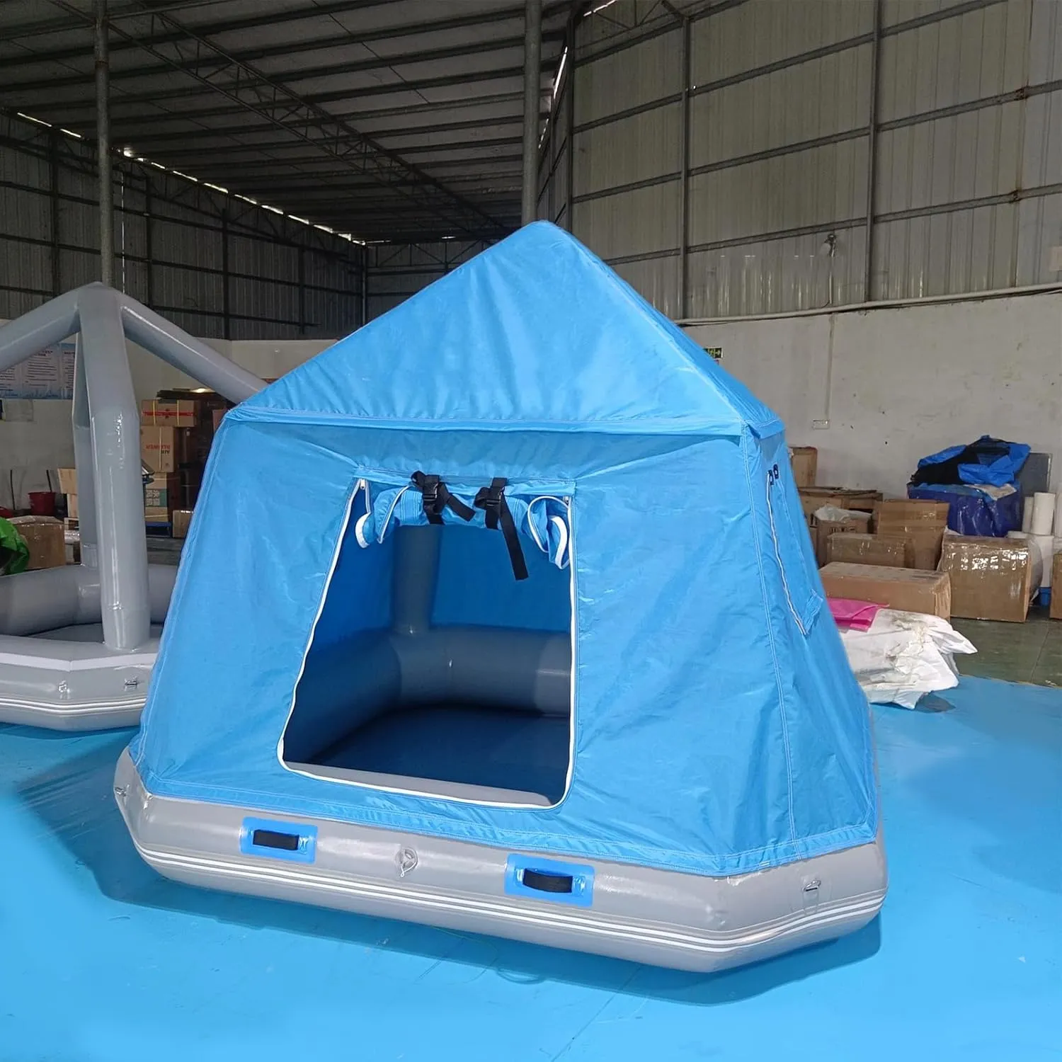 Outdoor Lake Shoal Floating Inflatable Tent Camping Easy Setup Blow Up Tent Fishing Raft Boat