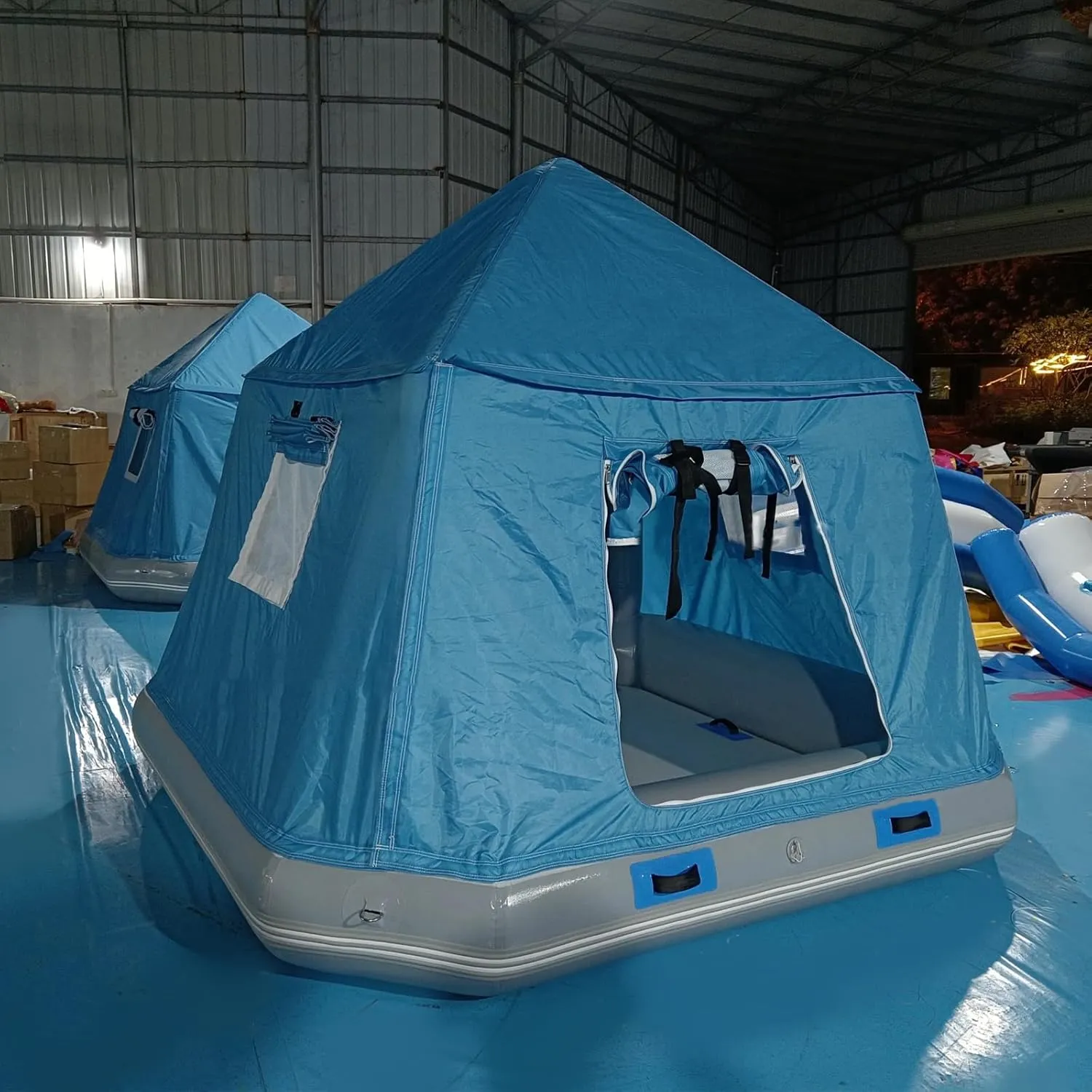 Outdoor Lake Shoal Floating Inflatable Tent Camping Easy Setup Blow Up Tent Fishing Raft Boat