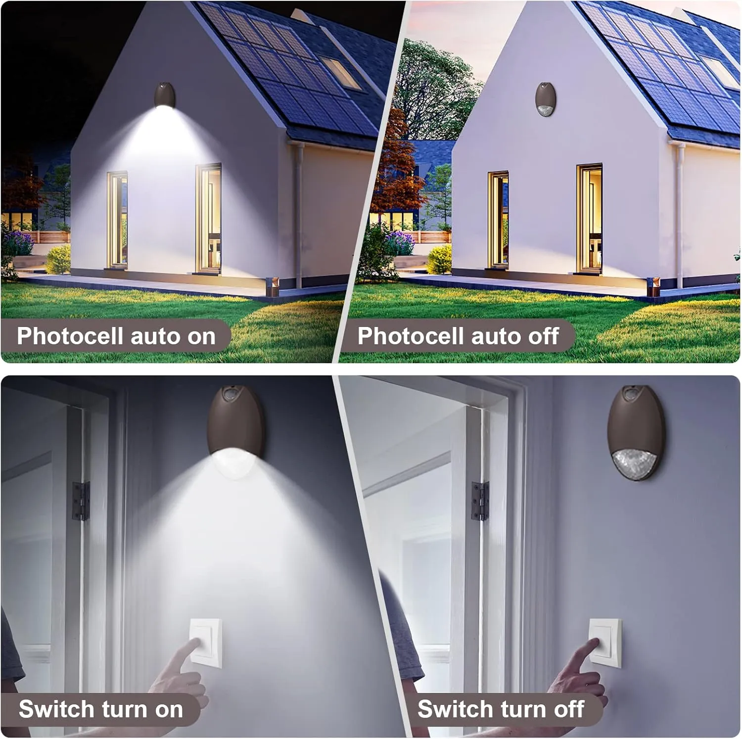 Outdoor Led Emergency Light with Battery Backup Photocell Sensor Self Test Diagnostics, Aluminum Exterior Waterproof Commercial Wall Pack Emergency Lighting Fixtures 120-277VAC UL Certified (1 Pack)