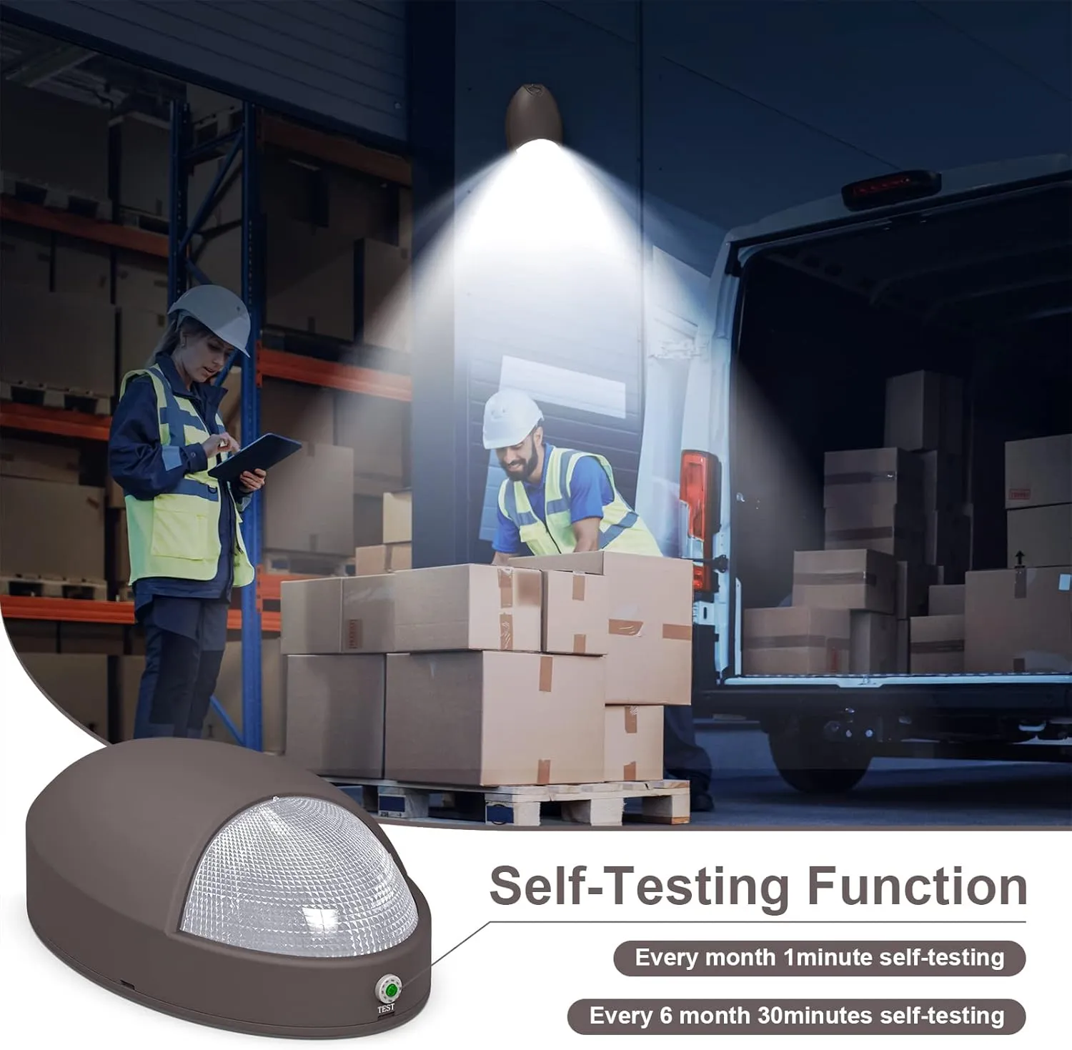 Outdoor Led Emergency Light with Battery Backup Photocell Sensor Self Test Diagnostics, Aluminum Exterior Waterproof Commercial Wall Pack Emergency Lighting Fixtures 120-277VAC UL Certified (1 Pack)